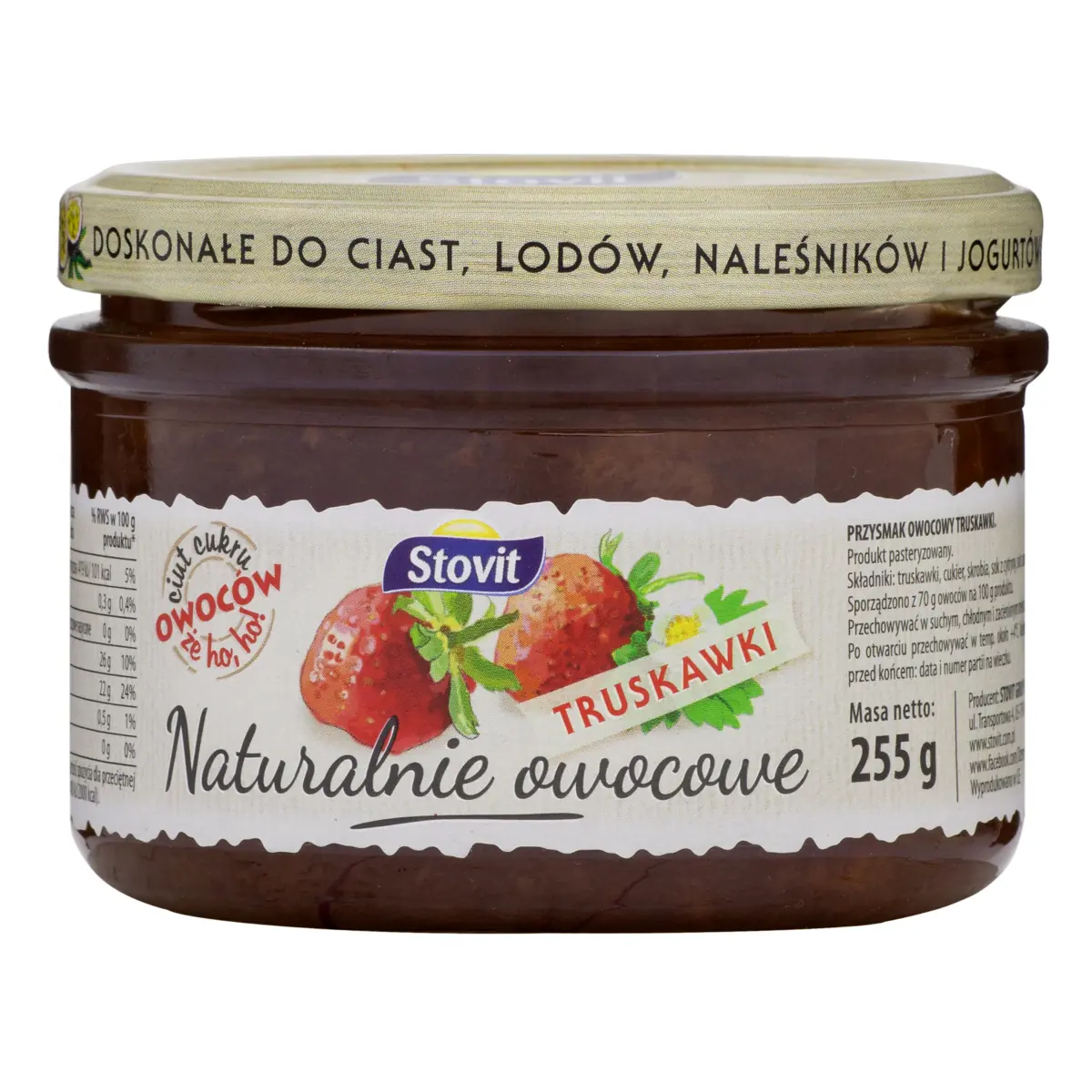 Geleia Morango Stovit Naturalnie Owocowe Vidro 255g