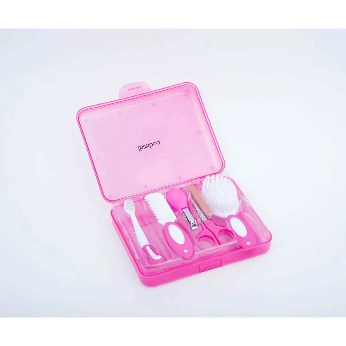 Kit Higiene Rosa (Tesoura, Cortador E Lixa De Unha, Escova E Pente E Escova Dental) - Ibimboo
