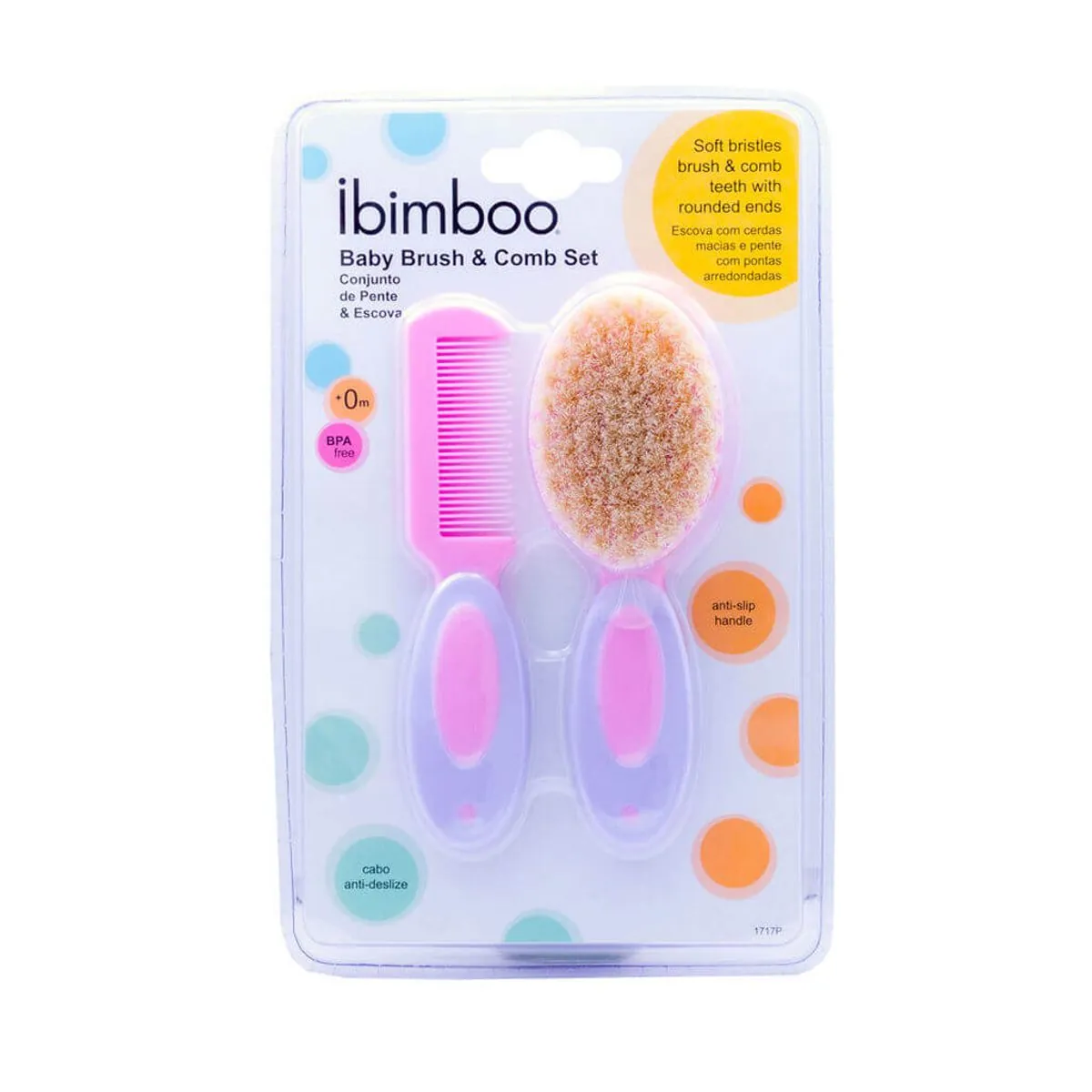Kit Pente Escova Com Cerdas Naturais Pink - Ibimboo