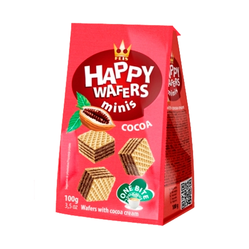 Bisc Mini Wafers Cocoa Happy 100g