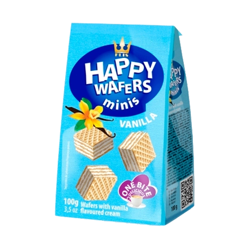 Bisc Mini Wafers Vanilla Happy 100g
