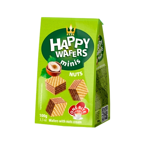Bisc Mini Wafers Hazelnut Happy 100g