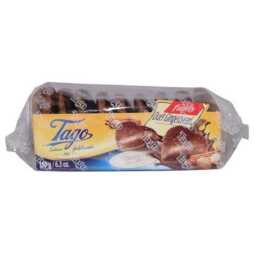 Tago Duet Brownie Gingerbread Hearts 180g