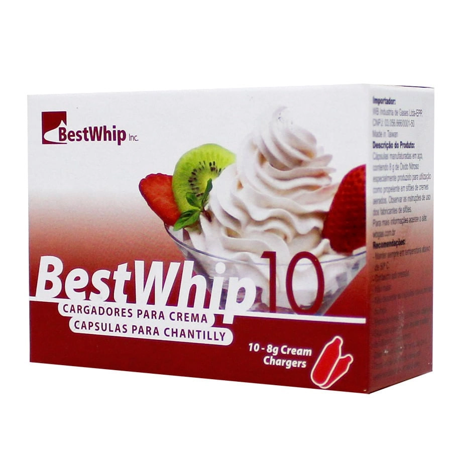 Gás para Garrafa de Chantily com 10 Ampolas Best Whip