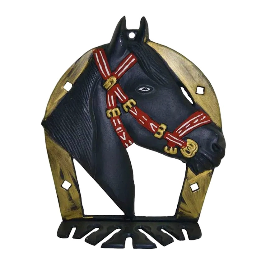 Porta Espeto Em Alumínio Fundido Modelo Cavalo