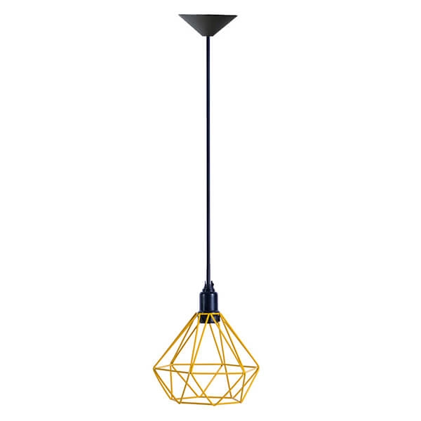 Pendente Aramado Diamante - Amarelo