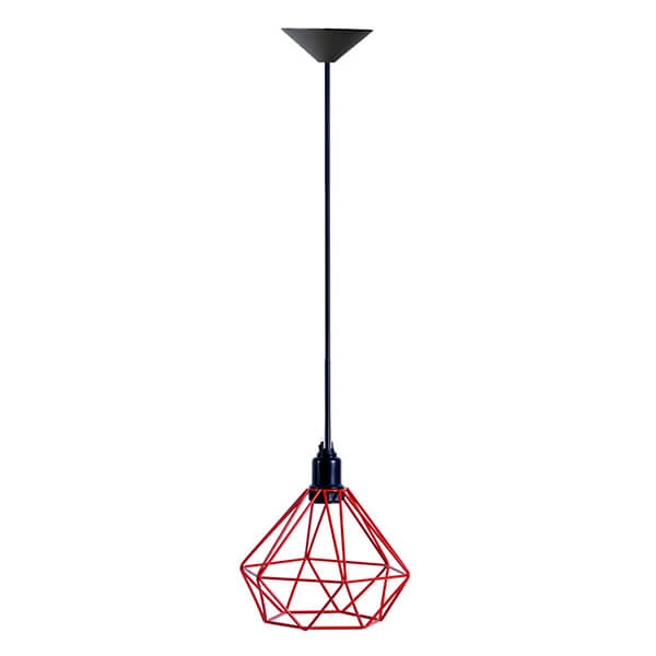 Pendente Aramado Diamante -  Vermelho
