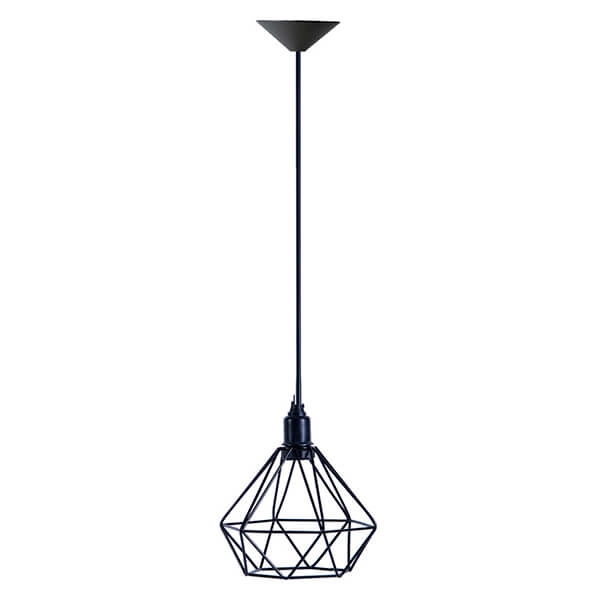 Pendente Aramado Diamante - Preto