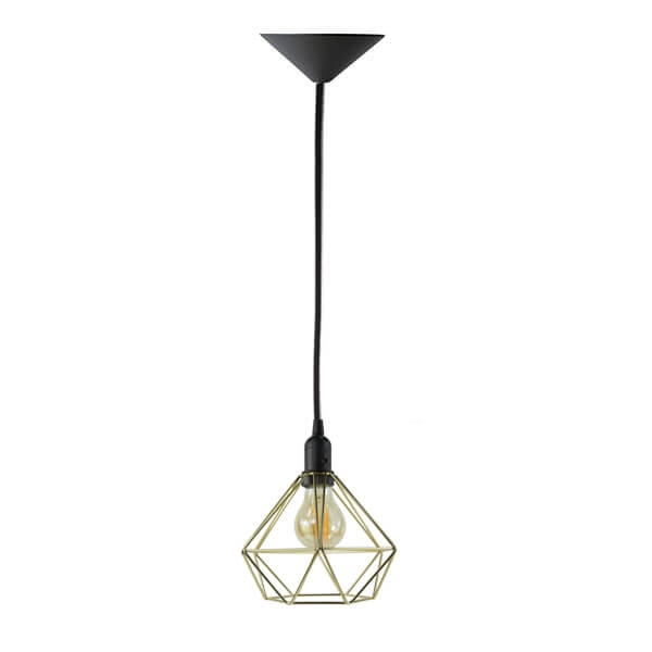 Pendente Aramado Diamante - Dourado
