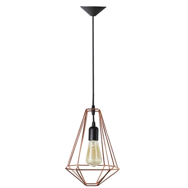 Pendente Aramado Modelo L - Cobre