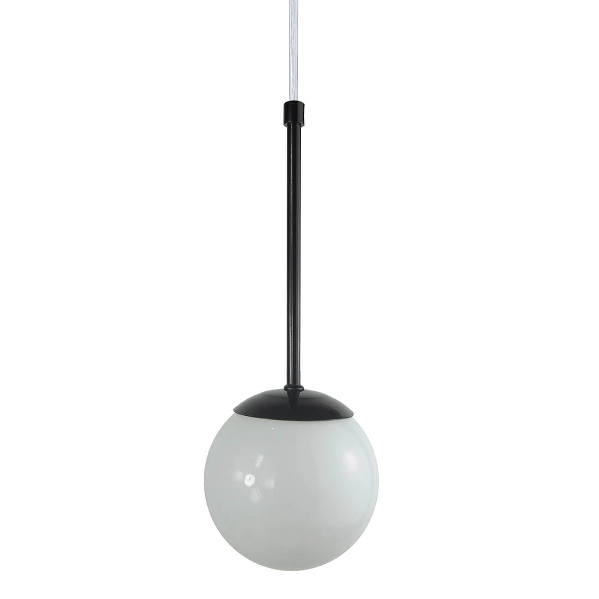 Pendente Globo Esfera de Vidro 12cm - PRETO - Vidro Branco