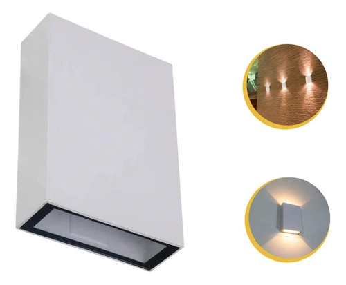 Kit 20 Arandela 2 Fachos Uso Externo Interno Led 4w - Branco - Bco Quente
