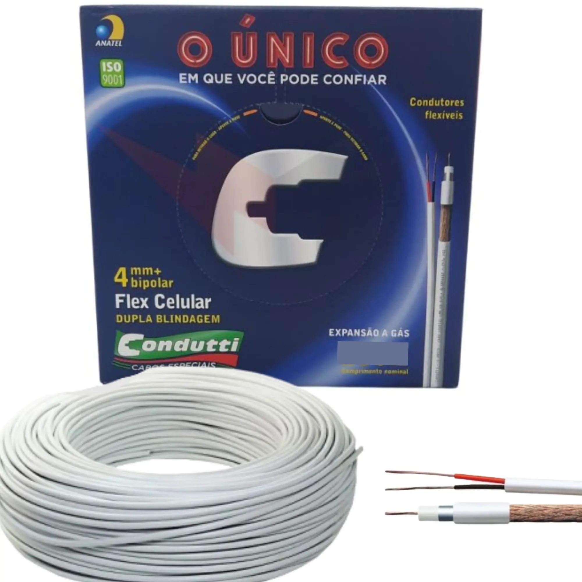 Cabo Coaxial Para Cameras De Segurança E Imagem 4mm 60 Metros