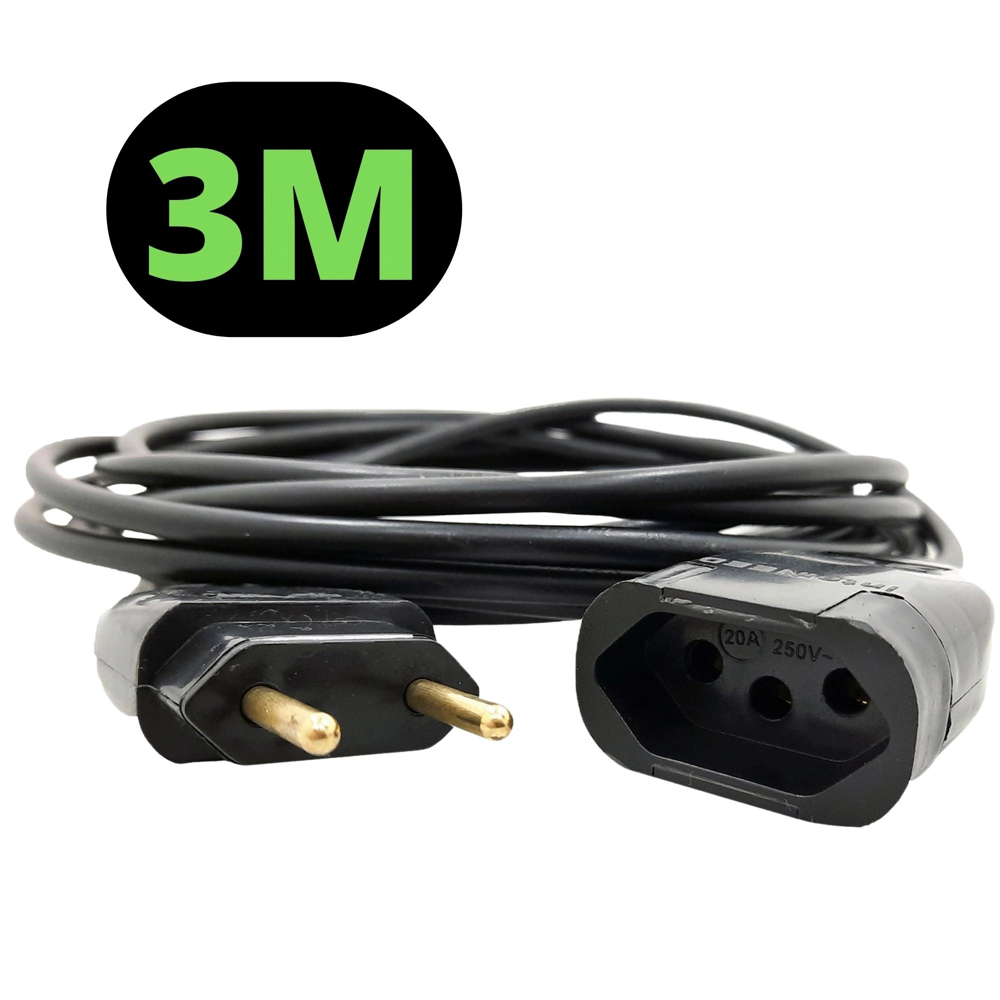 Extensão Eletrica Singela De Cabo Pp Com 3 Metros