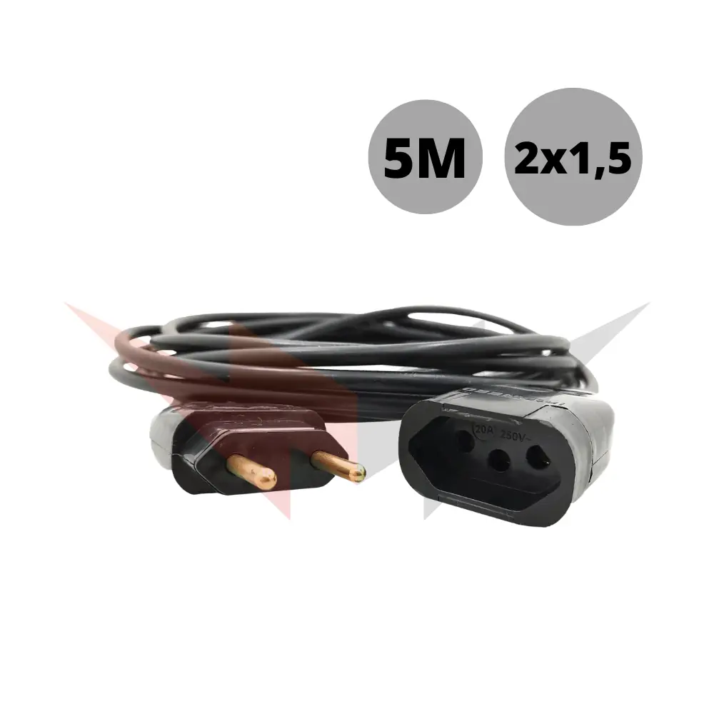 Extensão De Parafusadeira Cabo Pp 2x1,50mm Singela 5 Metros