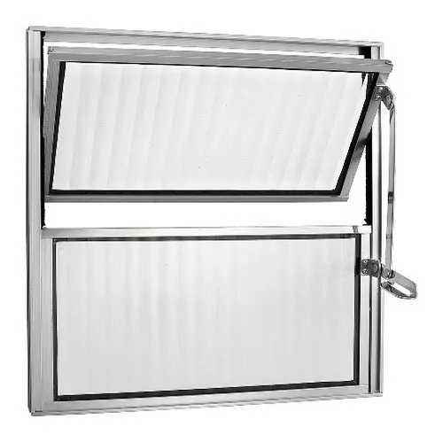 Vitrô Basculante Aluminio Brilhante 0.40x0.40
