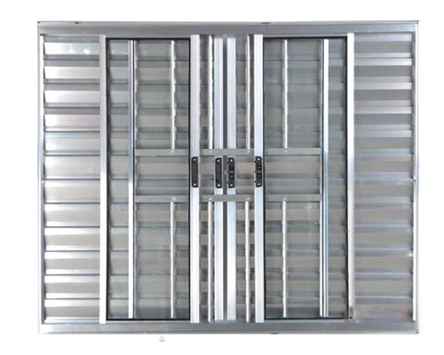Veneziana 6 Folhas Aluminio Brilhante Com Grade  1.00x2.00