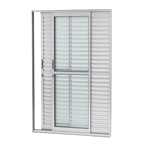Porta Balcão 3 Folhas Aluminio Brilhante C/fechadura 2.10x1.50