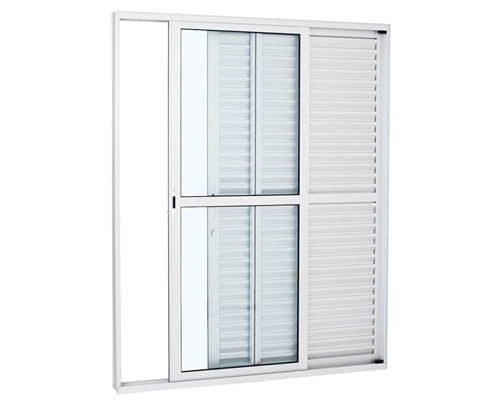 Porta Balcão 3 Folhas Aluminio Branco C/fechadura 2.10x1.50