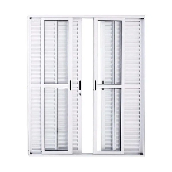 Porta Balcao 6 Folhas Aluminio Branco C/fechadura 2.10x1.80