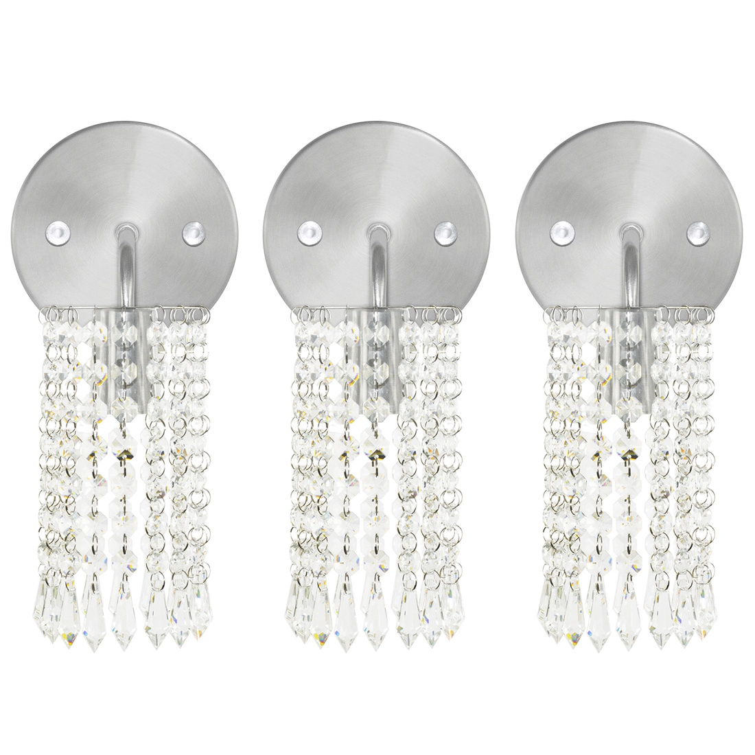 Kit 3 Arandelas De Cristal Acrilico Clearcrillic Redonda!
