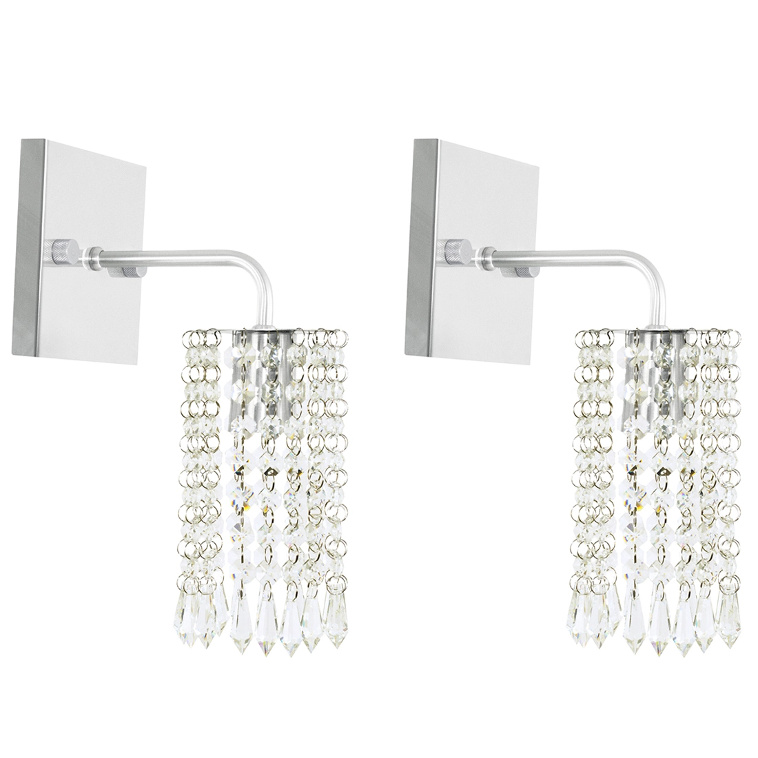 Kit 2 Arandelas De Cristal Acrilico Clearcrillic Quadrada!