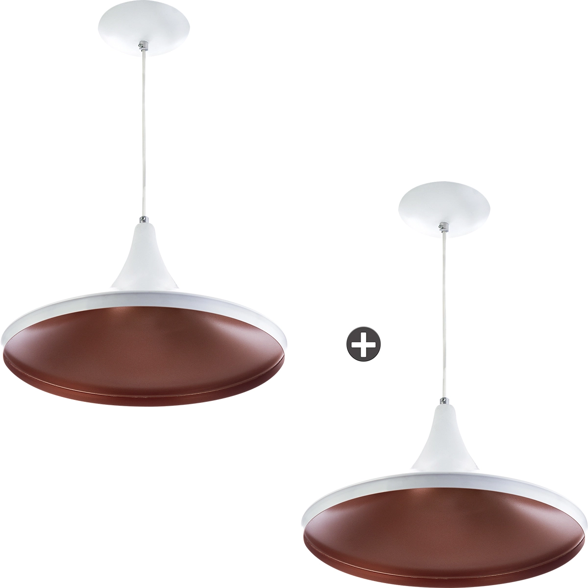Kit 2 Pendentes Chapeu Aluminio Tom Dixon Branco Lindíssimo