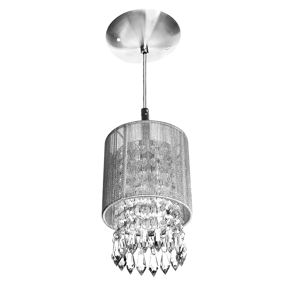 Pendente De Cupula Redondo Clearfio Cristal Acrílico Prata