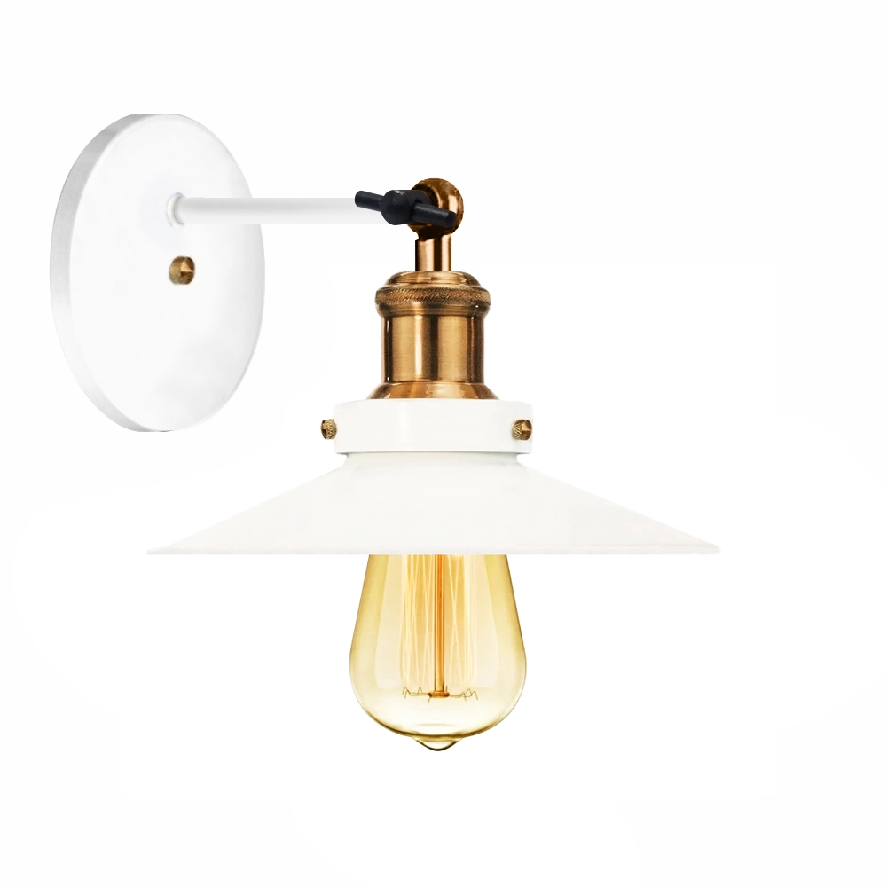 Arandela Industrial Vintage Retro Nordic Branco Com Cobre