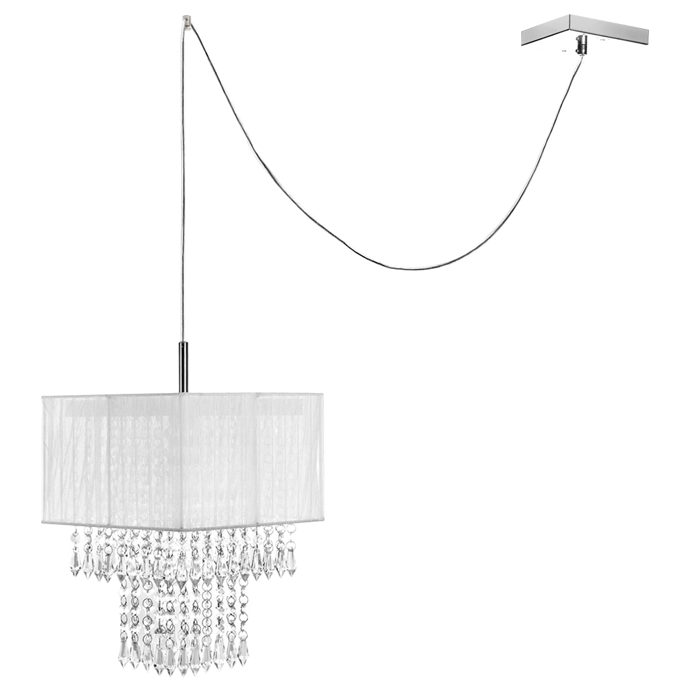 Pendente Cupula Cristal Acr Marrycrilic Branco C/ Deslocador