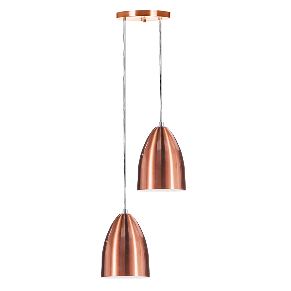 Pendente Cone Bala Sadan Aluminio Duplo New Cobre