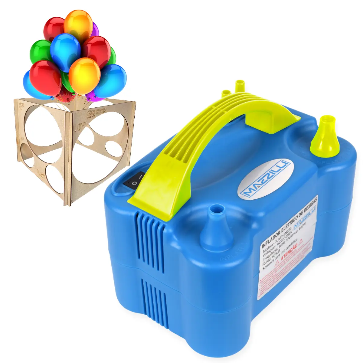 Inflador Eletrico Balao Bexiga Compressor Bomba 2 Bicos Festa Rosa 127v