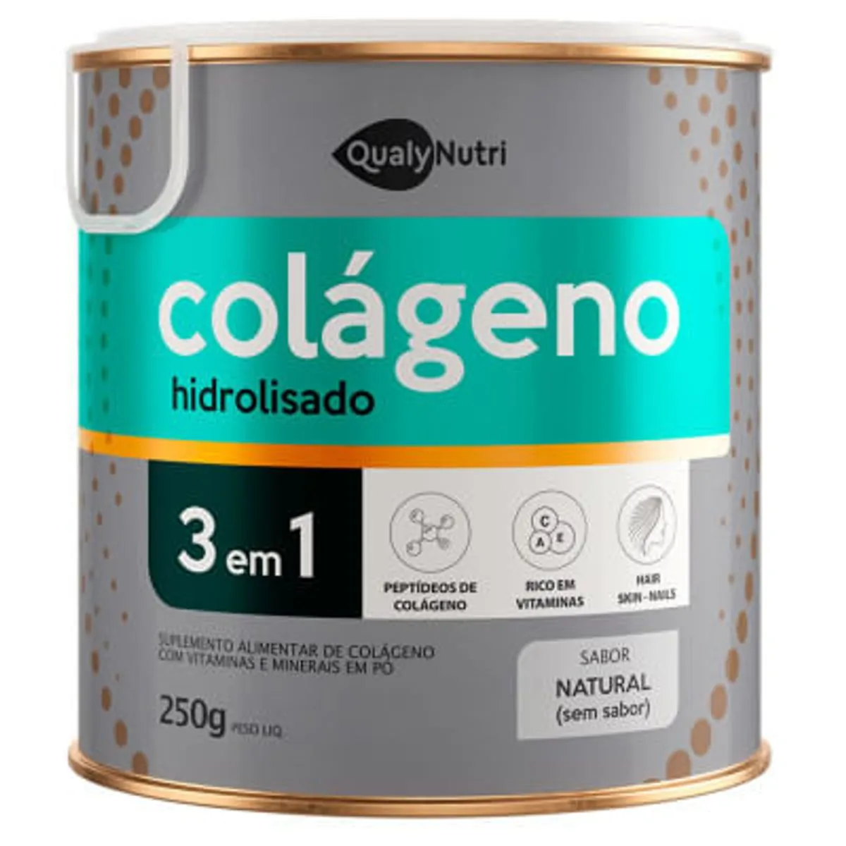 Colágeno Hidrolisado 3 em 1 Natural Qualy Nutri 250g