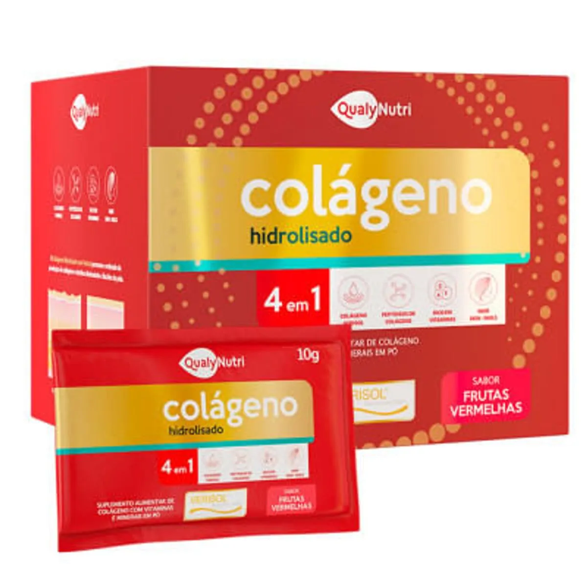 Colágeno Hidro Verisol Frutas Verm Qualy Nutri c/30 Sachês