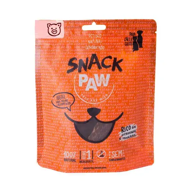Snack Paw Coração De Porco Petisco Natural Para Pet 80g