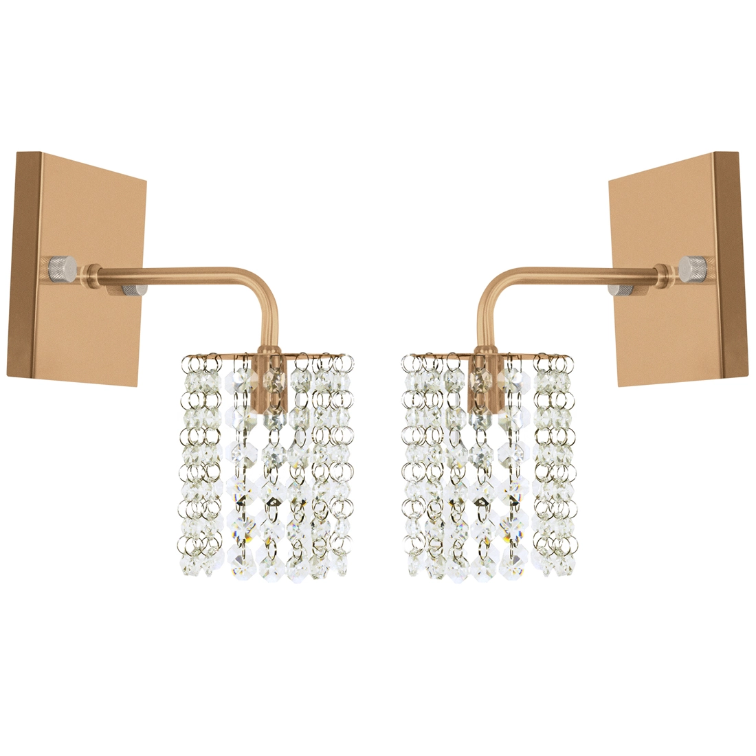 Kit 2 Arandelas De Cristal Legitimo Clearcast Cobre