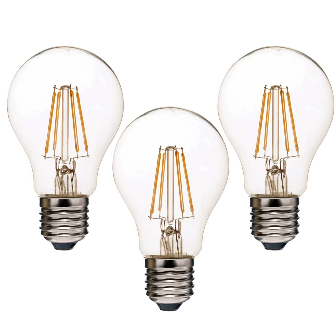 Kit 3 Lâmpadas Filamento Led Vintage A60 - Bivolt