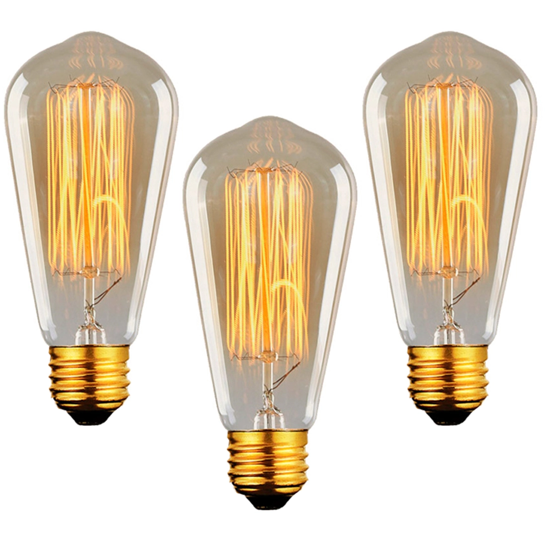 Kit 3 Lâmpadas Retro Vintage St64 Filamento Carbono 110v