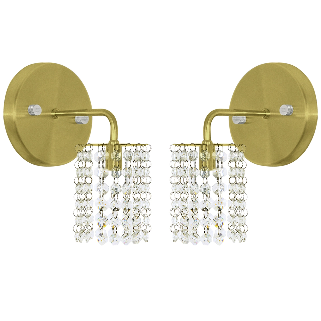 Kit 2 Arandela De Cristal Legitimo Clearcast Redonda Dourado