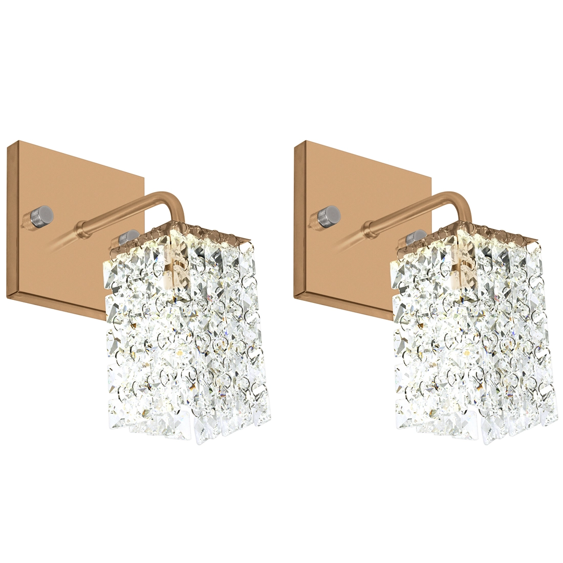 Kit 2 Arandelas De Cristal Legitimo Clearwall Cobre
