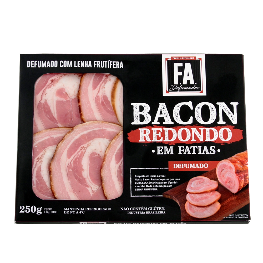 Bacon F.a. Defumados Redondo Fatiado 250g