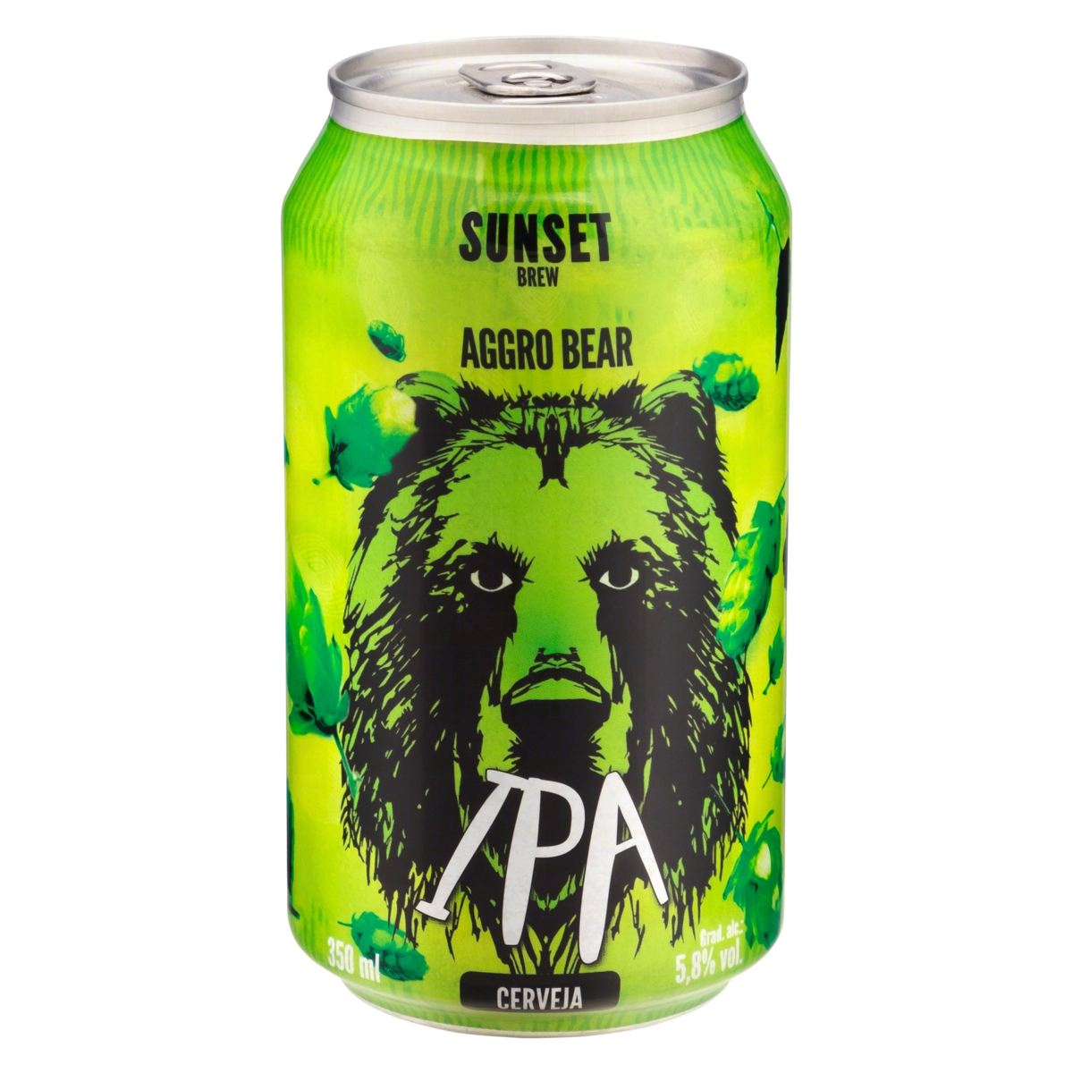Cerveja Ipa Aggro Bear Sunset Brew Lata 350ml