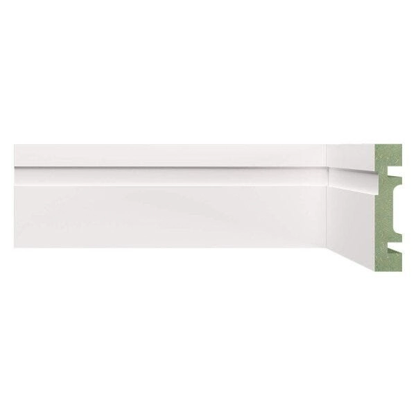 Rodapé De Mdf Frisado De 8cmx2,40m Rende 2,4m 802  Branco Frisado