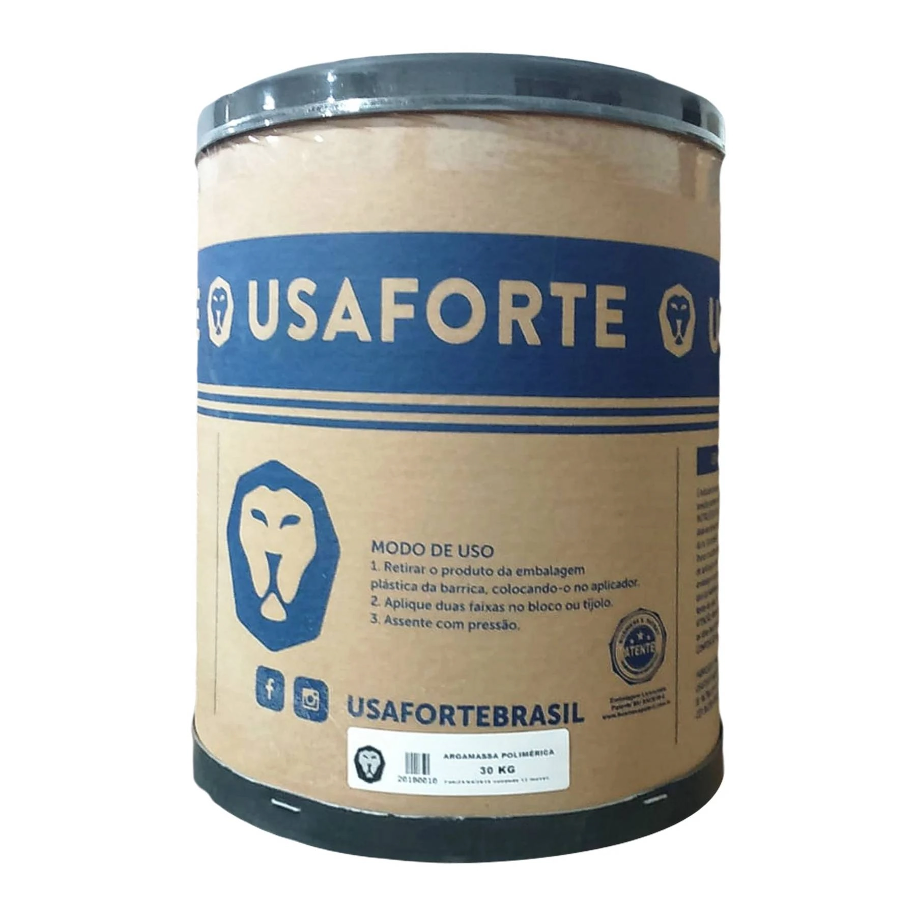 Argamassa Polimérica Interno e Externo 30kg Cinza Usaforte