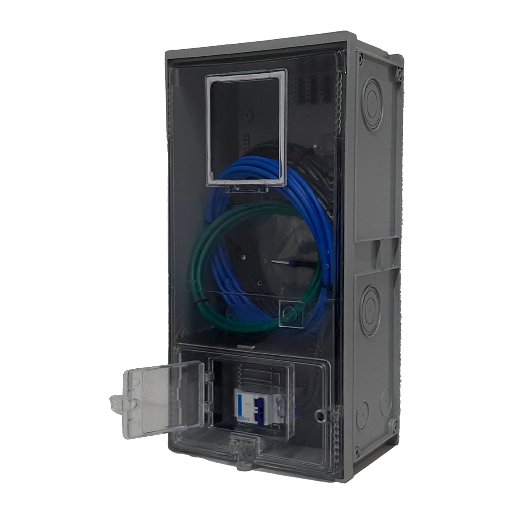 Caixa de Medição Bifásico com Disjuntor Retangular 1 Medidor Lateral EDP/BAND 52x26 RCY