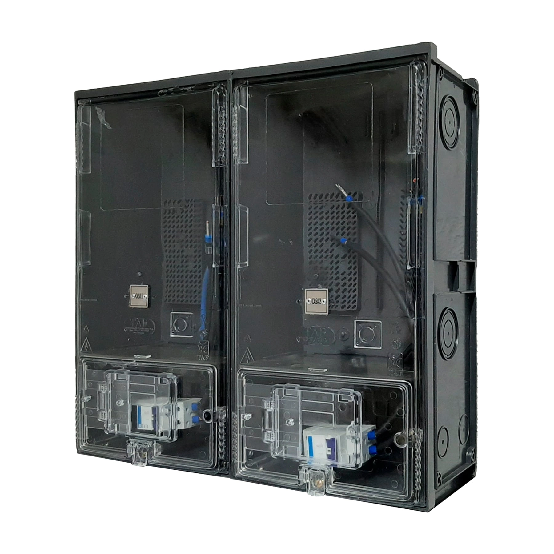 Caixa de Medição Bifásico com Disjuntor Retangular 2 Medidores ELEKTRO 52x52 RCY