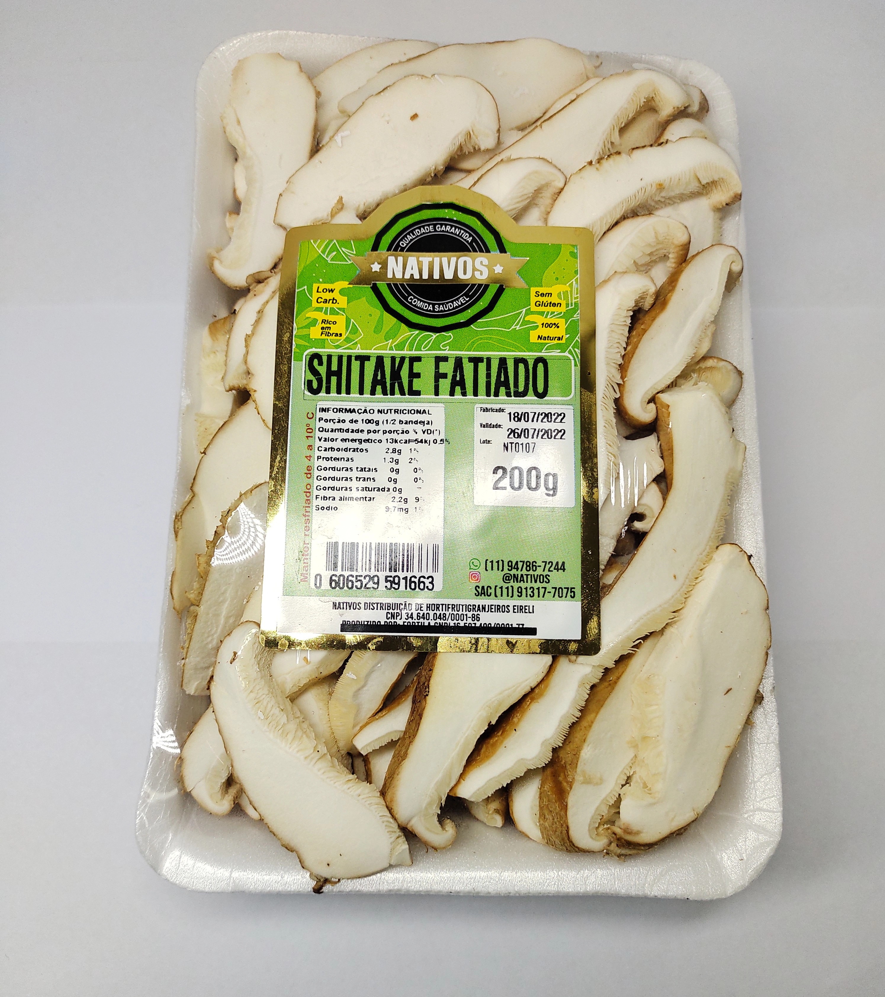 Shitake Fatiado Nativos 200g
