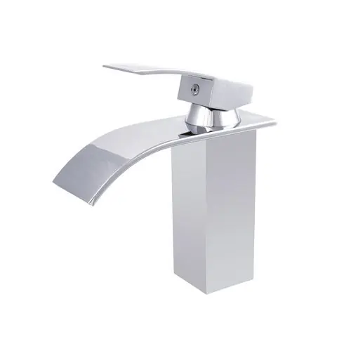 Torneira Banheiro Monocomando Quadrada Cromada Cascata Slim