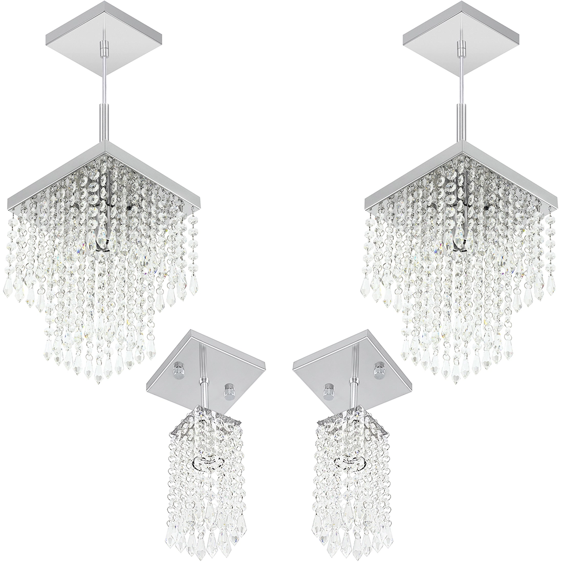 Kit 2 Pendente Cristal Acrilico Marrycrillic +2 Clearcrilic