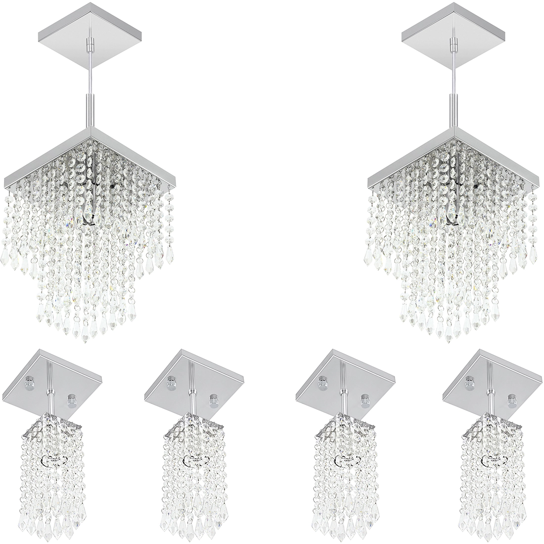 Kit 2 Pendente Cristal Acrilico Marrycrillic +4 Clearcrilic